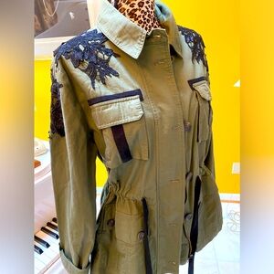 Green anorack jacket